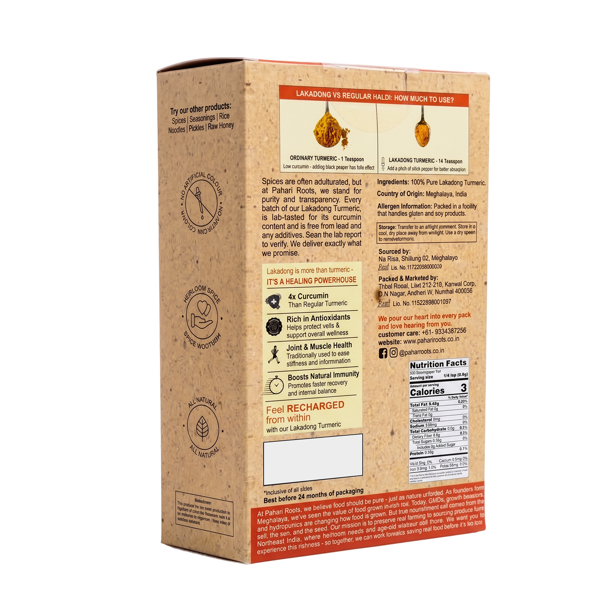 Lakadong Turmeric Powder High Curcumin 8-12%