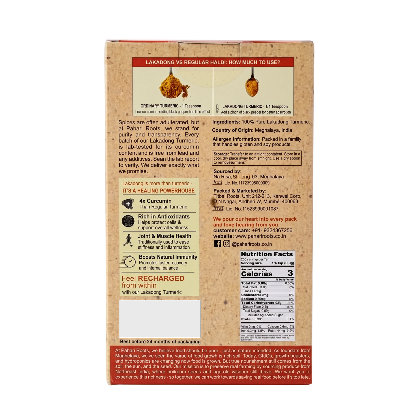 Lakadong Turmeric Powder High Curcumin 8-12%