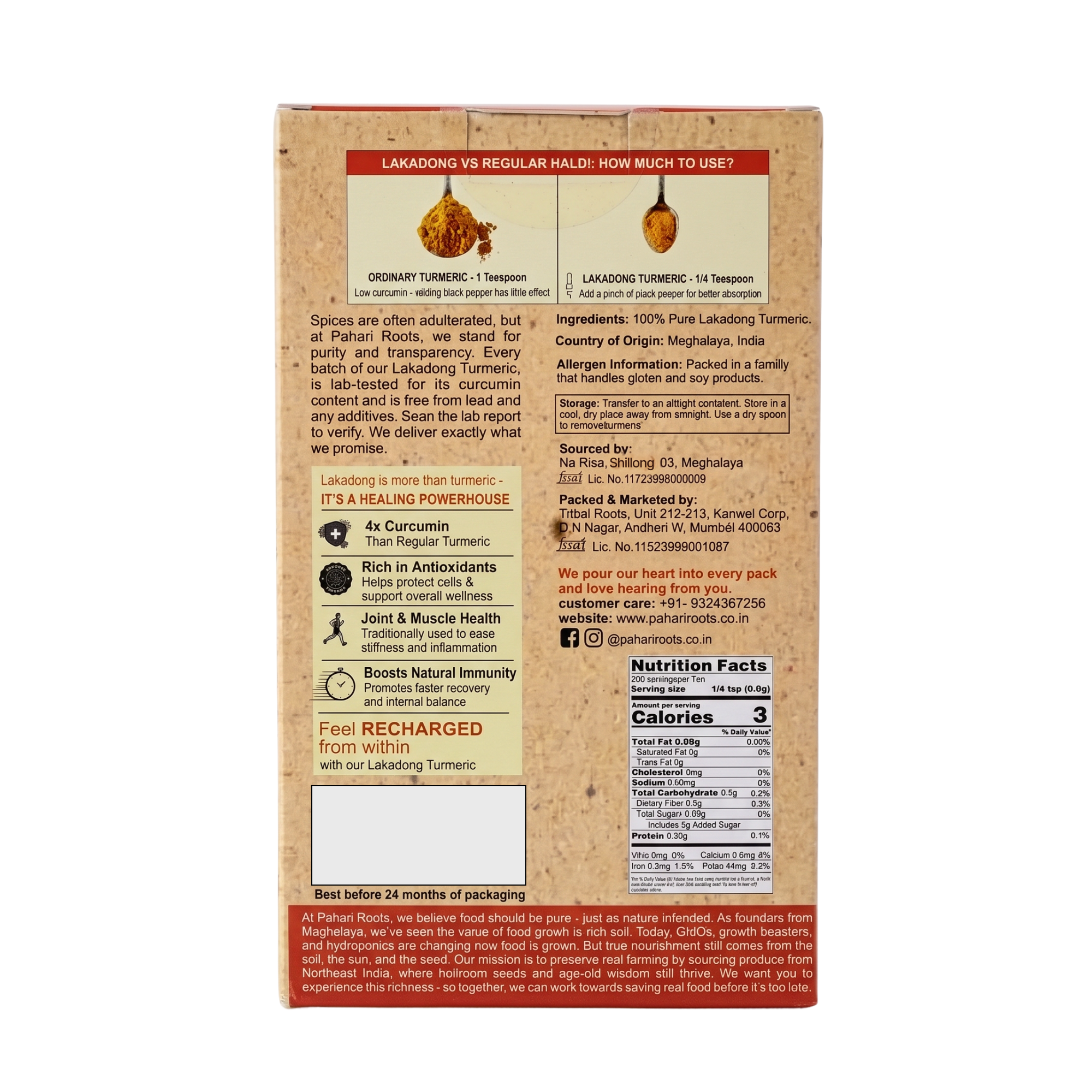Lakadong Turmeric Powder High Curcumin 8-12%